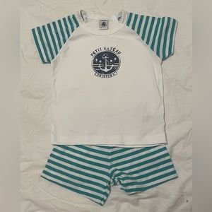 Petit Bateau shorts and t-shirt set